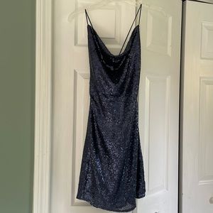 Navy Sequin Dress